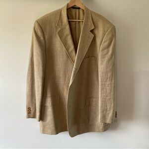 VTG Italian Brooks Brothers silk wool linen sport coat jacket herringbone 48R